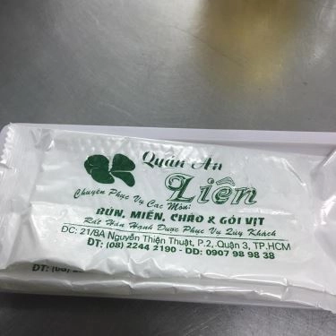 Thực đơn- Quán Ăn Bún Cháo Vịt Liên - Nguyễn Thiện Thuật