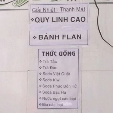 Thực đơn- Quán Ăn Bún Cháo Vịt Liên - Nguyễn Thiện Thuật