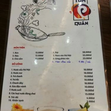 Thực đơn- Quán Ăn Bún Đậu Đông Kinh
