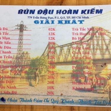 Thực đơn- Quán Ăn Bún Đậu Hoàn Kiếm