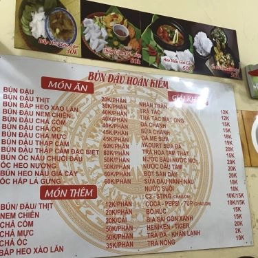 Thực đơn- Quán Ăn Bún Đậu Hoàn Kiếm