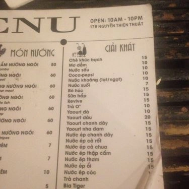 Thực đơn- Quán Ăn Bún Đậu Mắm Tôm 180 - TTTM Parkson Đà Nẵng