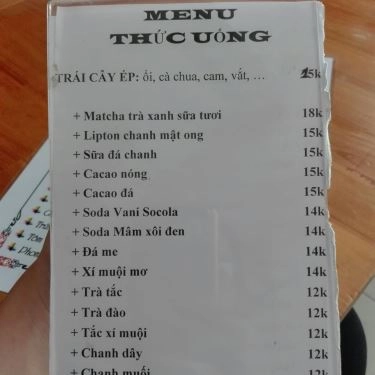 Thực đơn- Quán Ăn Bún Đậu Mắm Tôm 30 Hàn Thuyên