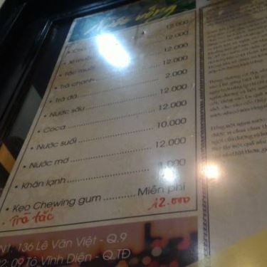 Thực đơn- Quán Ăn Bún Đậu Mắm Tôm H - Famil - Tô Vĩnh Diện