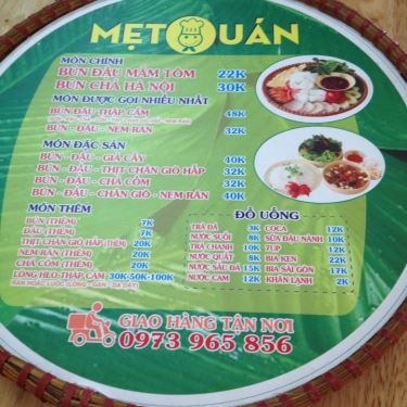Thực đơn- Quán Ăn Bún Đậu Mắm Tôm Mẹt Quán