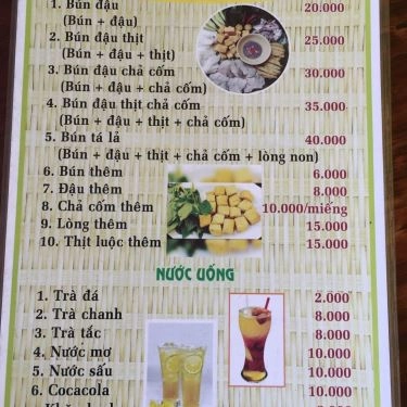 Thực đơn- Quán Ăn Bún Đậu Mắm Tôm Mẹt Tre - Phú Châu