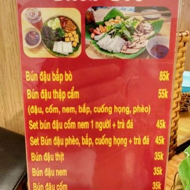 Thực đơn- Quán Ăn Bún Đậu Mắm Tôm Nhà Tôi - Trần Hưng Đạo