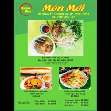 Thực đơn- Quán Ăn Quán Nhỏ - Bún Đậu Mắm Tôm & Bún Mắm Miền Tây