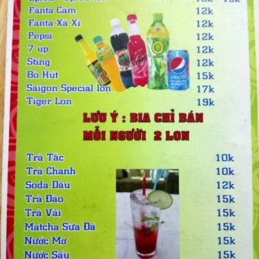Thực đơn- Quán Ăn Triệu Vy - Bún Đậu Mẹt 17K