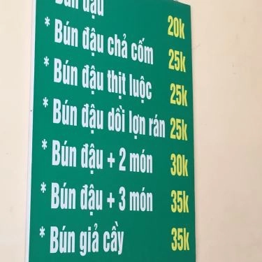 Thực đơn- Quán Ăn Bún Đậu Mẹt - Thi Sách