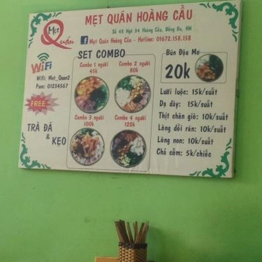 Thực đơn- Quán Ăn Bún Đậu Mẹt Quán - Hoàng Cầu