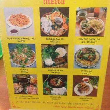 Thực đơn- Quán Ăn Bún Đậu Mơ - Nguyễn Thị Định