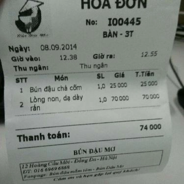 Tổng hợp- Quán Ăn Bún Đậu Mơ - Hoàng Cầu Mới