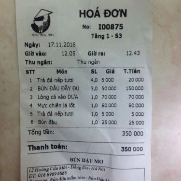 Tổng hợp- Quán Ăn Bún Đậu Mơ - Hoàng Cầu Mới