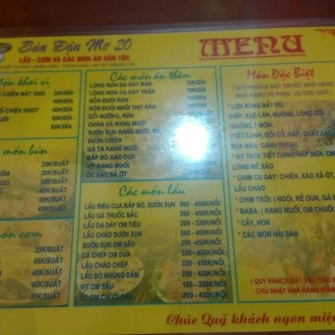 Thực đơn- Quán Ăn Bún Đậu Mơ - Nguyễn Thị Định