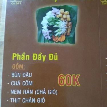 Thực đơn- Quán Ăn Bún Đậu Ngon - Phan Văn Trị