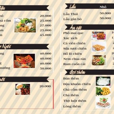 Thực đơn- Quán Ăn Bún Đậu Tí Xíu