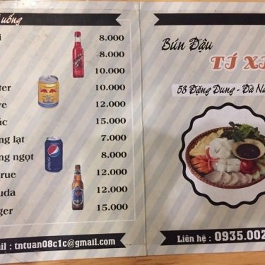 Thực đơn- Quán Ăn Bún Đậu Tí Xíu