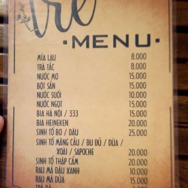 Thực đơn- Quán Ăn Bún Đậu Tre - Đồng Đen