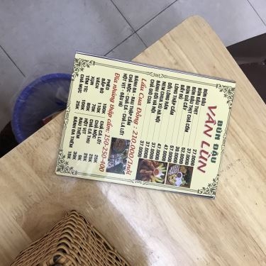 Thực đơn- Quán Ăn Bún Đậu Vân Lùn