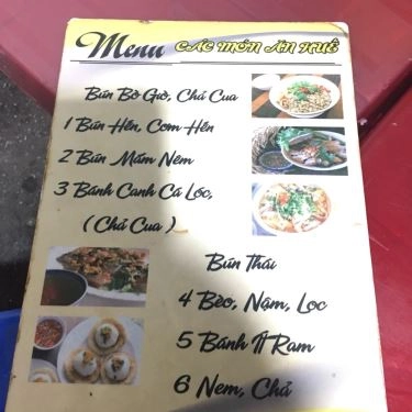 Thực đơn- Quán Ăn Bún Hến & Cơm Hến - Hẻm 284 Lê Văn Sỹ