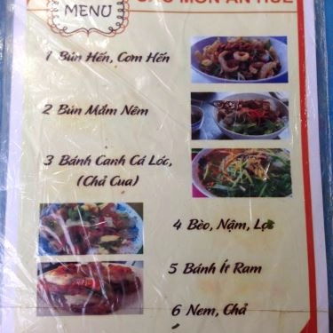 Thực đơn- Quán Ăn Bún Hến & Cơm Hến - Hẻm 284 Lê Văn Sỹ