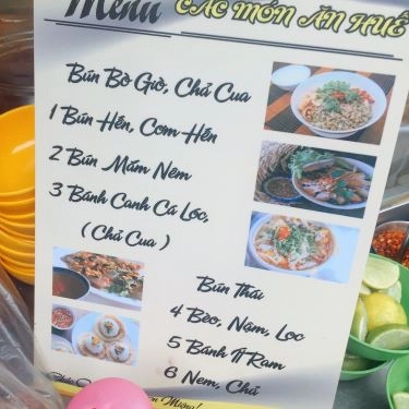 Thực đơn- Quán Ăn Bún Hến & Cơm Hến - Hẻm 284 Lê Văn Sỹ