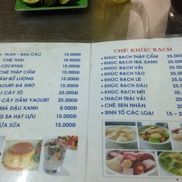Thực đơn- Quán Ăn Quán Bo - Lê Đức Thọ