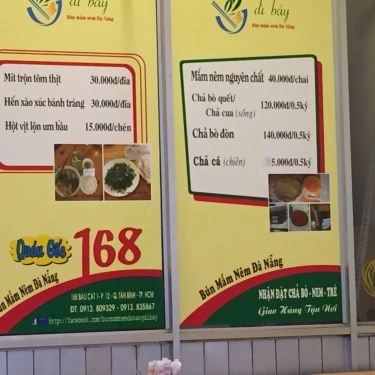 Thực đơn- Quán Ăn Bún Mắm Nêm Đà Nẵng 168