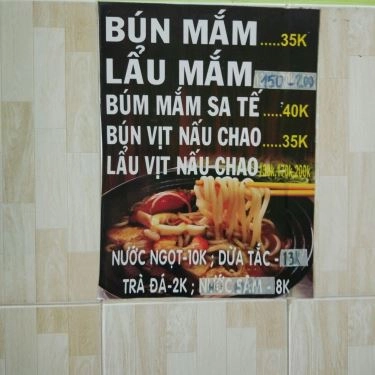 Thực đơn- Quán Ăn Bà Tư - Bún Mắm Vịt Nấu Chao