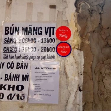 Thực đơn- Quán Ăn Bún Măng Vịt - Bế Văn Cấm