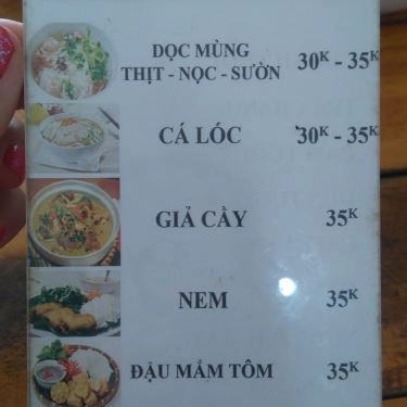 Thực đơn- Quán Ăn Quán Hằng - Ẩm Thực Hà Nội