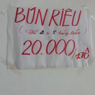 Thực đơn- Quán Ăn Hương - Bún Mọc & Bún Riêu