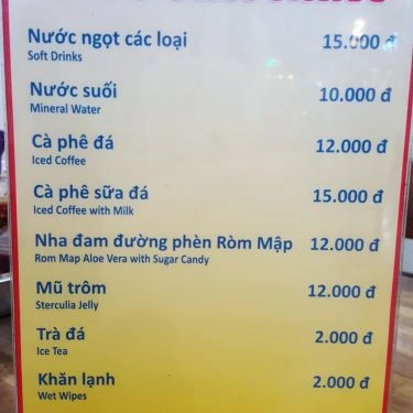 Thực đơn- Quán Ăn Bún Mọc Ròm Mập - Võ Văn Tần