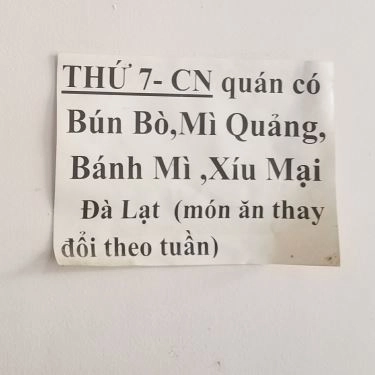 Thực đơn- Quán Ăn Bún Riêu Ghẹ Đà Lạt - Đặng Dung