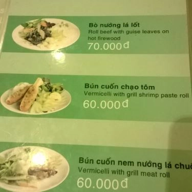 Thực đơn- Quán Ăn Bún Sài Gòn  - I Love Bún