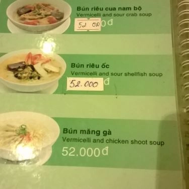 Thực đơn- Quán Ăn Bún Sài Gòn  - I Love Bún