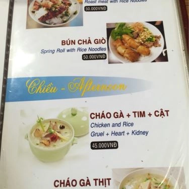 Thực đơn- Quán Ăn Cát Tường - Bún Thang & Gà Ta