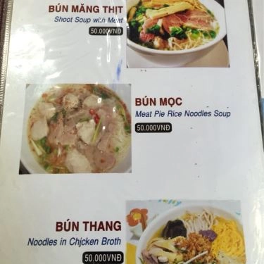 Thực đơn- Quán Ăn Cát Tường - Bún Thang & Gà Ta