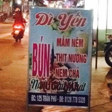 Thực đơn- Quán Ăn Bún Thịt Nướng Dì Yến