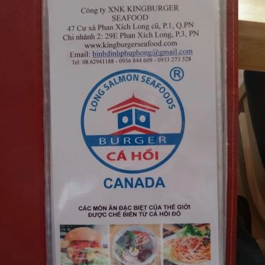 Thực đơn- Quán Ăn Burger Cá Hồi Đỏ Canada