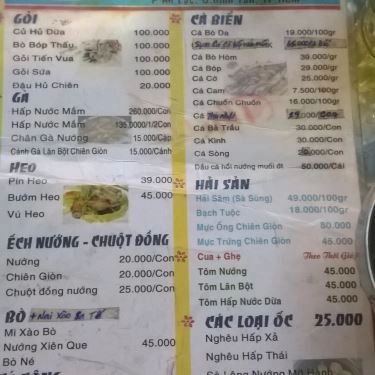 Thực đơn- Quán Ăn Cá Biển 26
