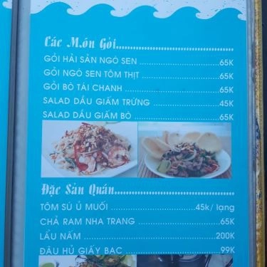 Thực đơn- Quán Ăn Cá Biển Nha Trang 2