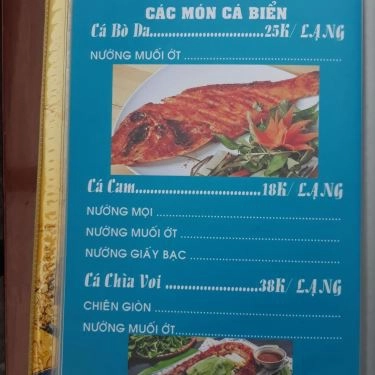 Thực đơn- Quán Ăn Cá Biển Nha Trang 2