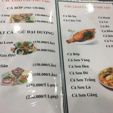 Thực đơn- Quán Ăn Hải Sản Phú Lộc