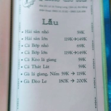 Thực đơn- Cá Hề - Quán Ăn Đồng Giá 49K