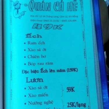Thực đơn- Cá Hề - Quán Ăn Đồng Giá 49K