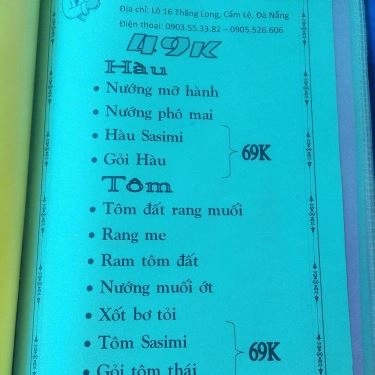 Thực đơn- Cá Hề - Quán Ăn Đồng Giá 49K