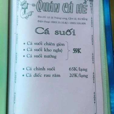 Thực đơn- Cá Hề - Quán Ăn Đồng Giá 49K