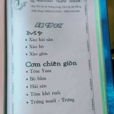 Thực đơn- Cá Hề - Quán Ăn Đồng Giá 49K